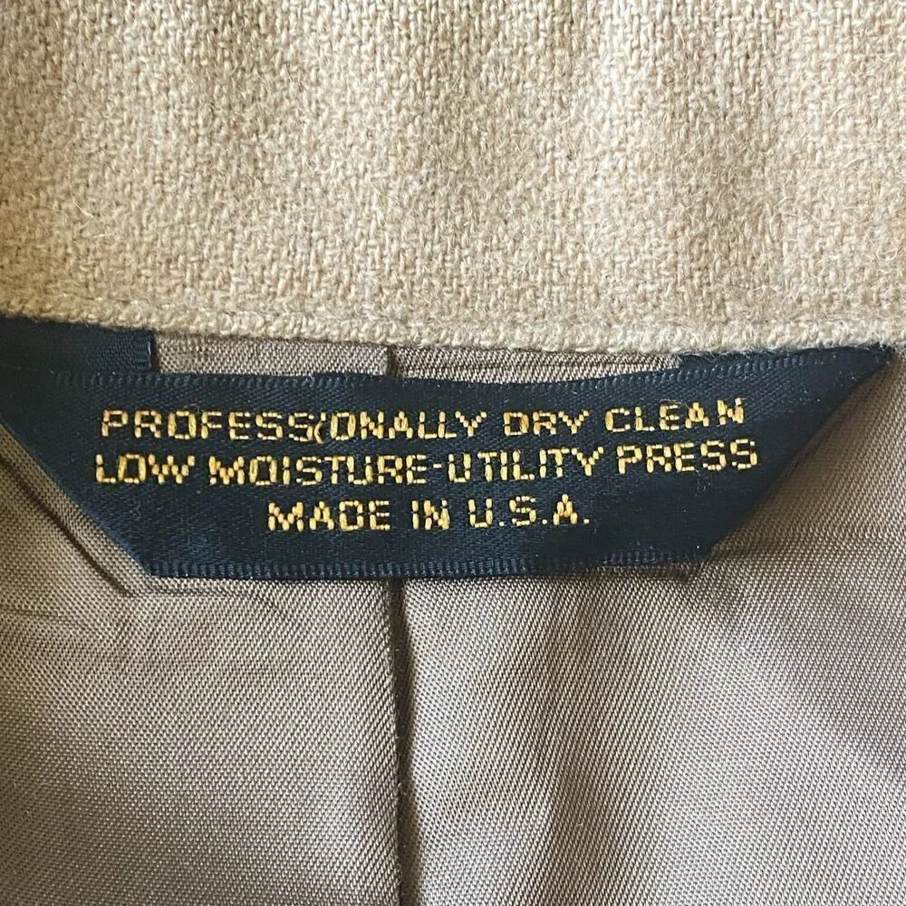 Botany 500 Five Hundred Made in USA 100% Fine Camel Hair Mens Blazer Jacket 44
